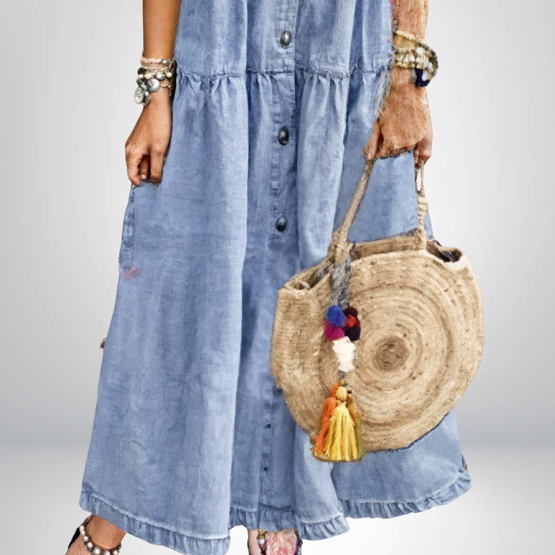Étoile de Paris® | Robe en denim souple avec boutons
