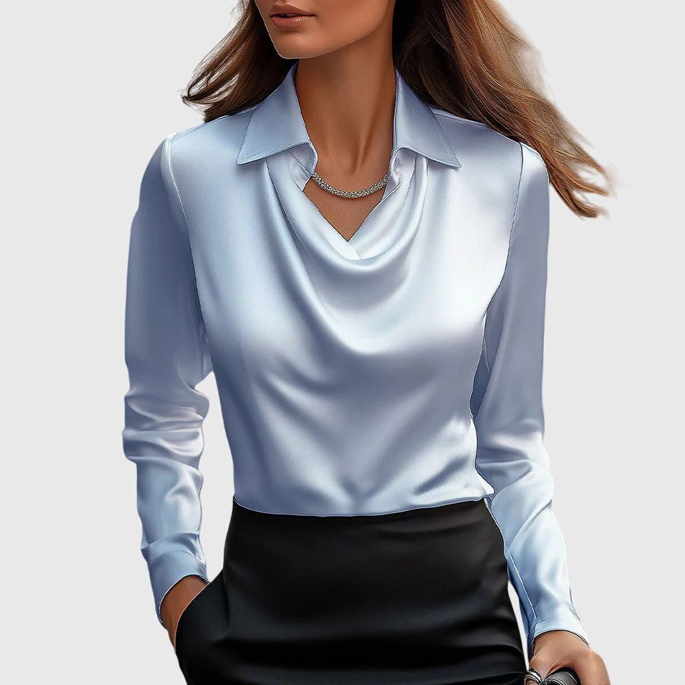 Étoile de paris™ | Blouse avec un éclat luxueux et un col plissé
