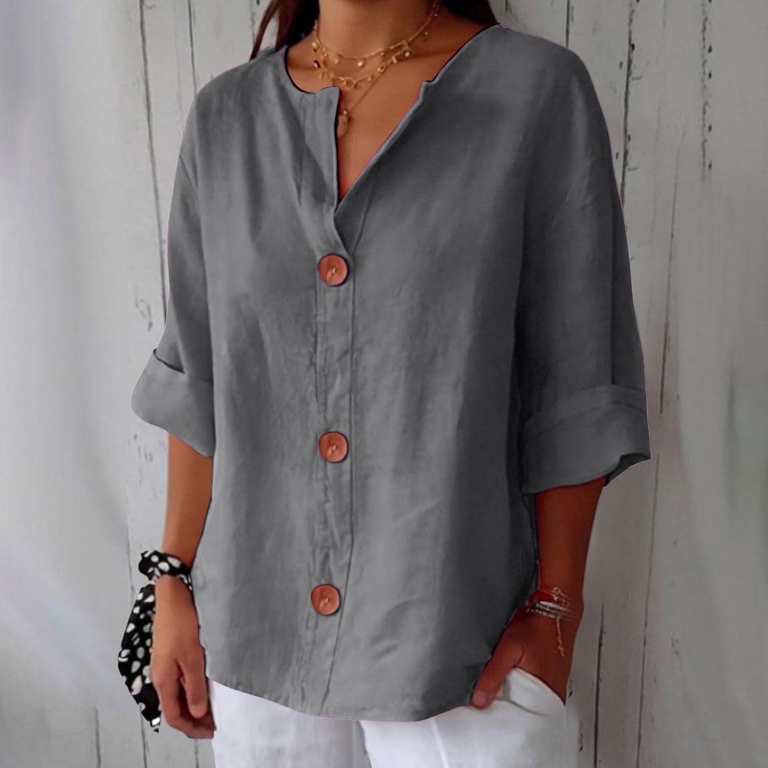 Étoile de Paris™ | Blouse en lin décontractée pour une élégance intemporelle