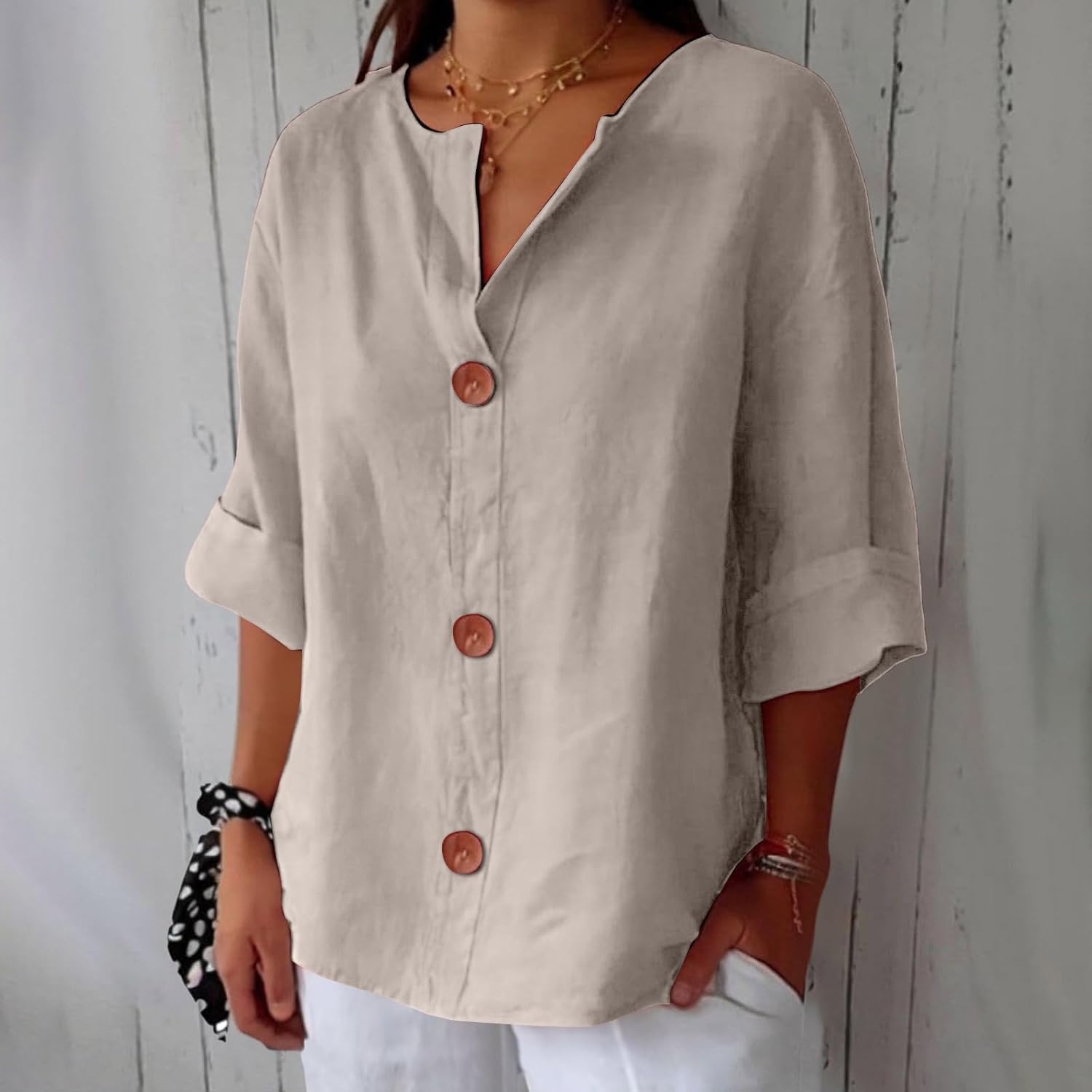 Étoile de Paris™ | Blouse en lin décontractée pour une élégance intemporelle