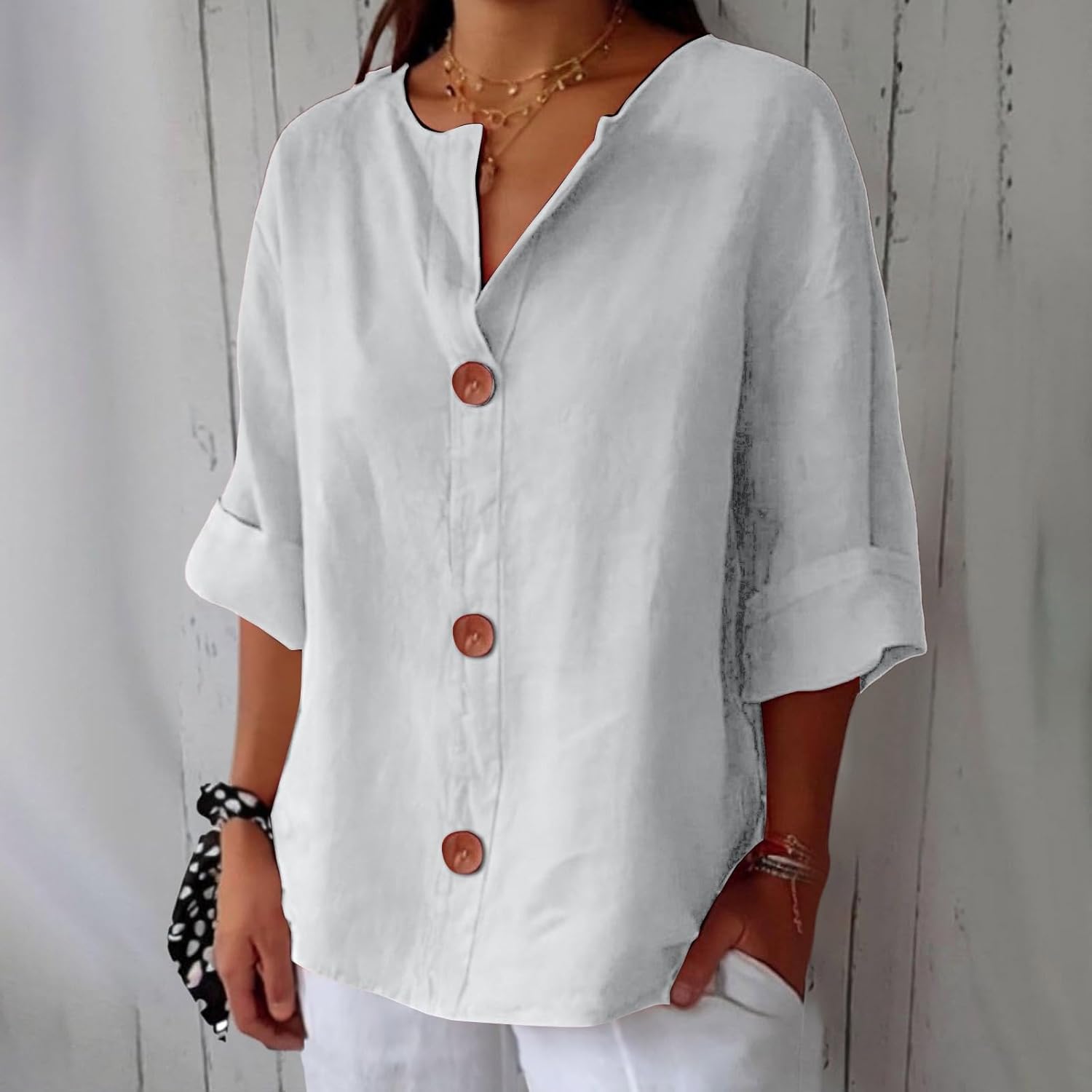Étoile de Paris™ | Blouse en lin décontractée pour une élégance intemporelle