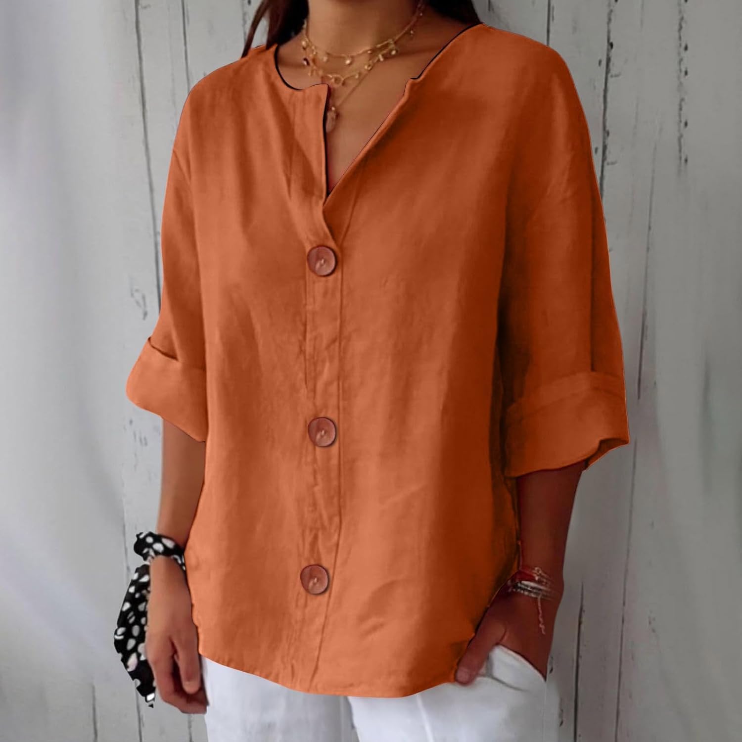 Étoile de Paris™ | Blouse en lin décontractée pour une élégance intemporelle