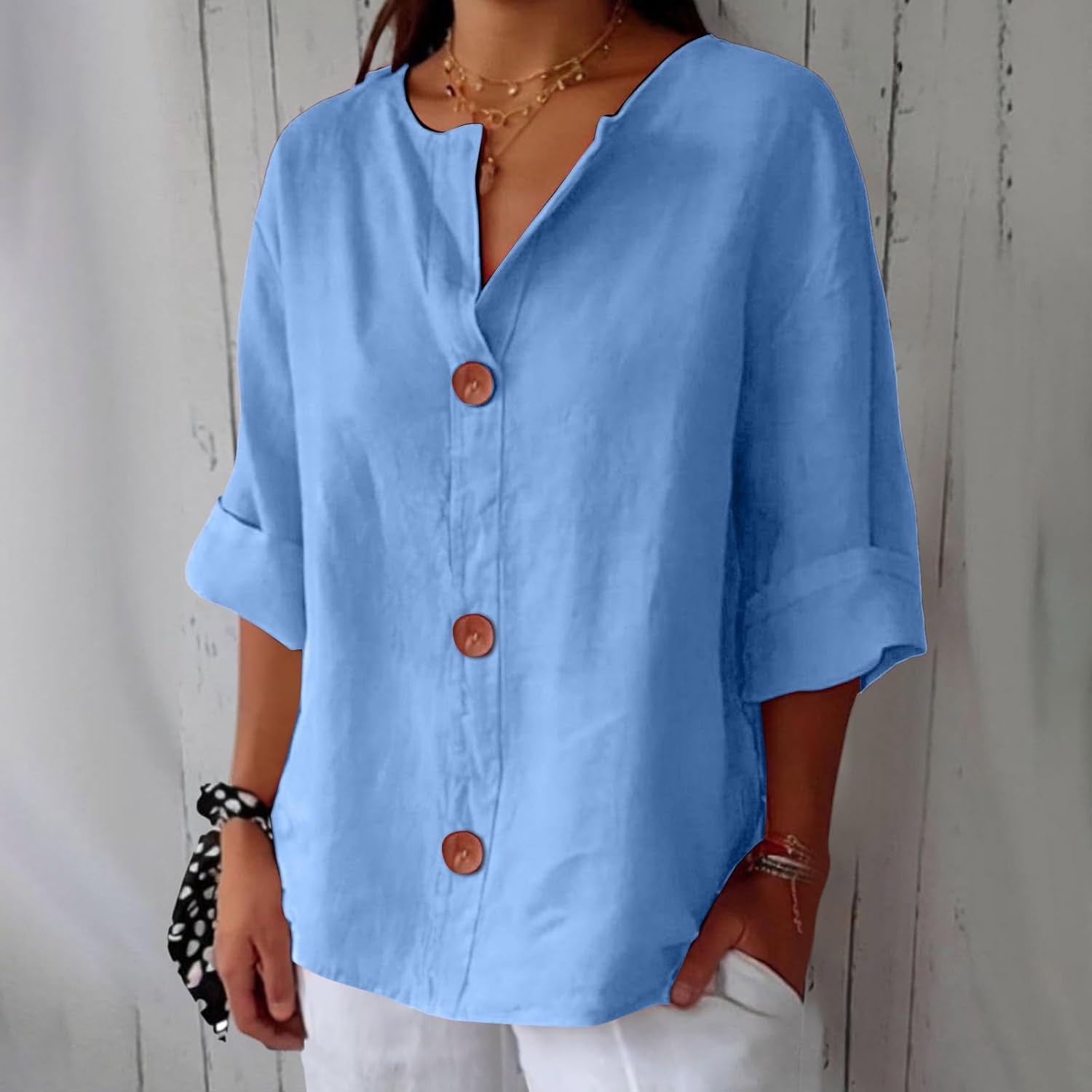 Étoile de Paris™ | Blouse en lin décontractée pour une élégance intemporelle