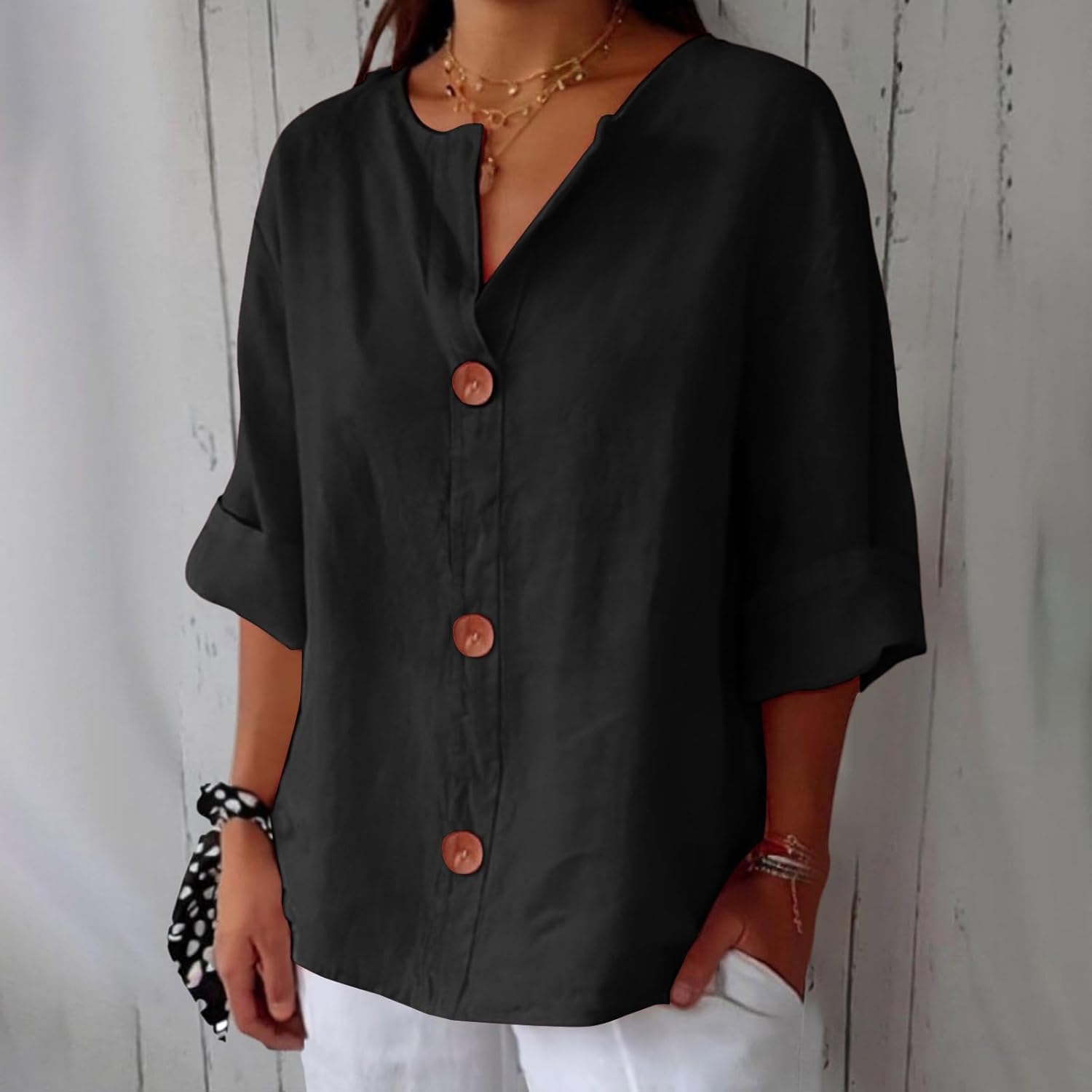 Étoile de Paris™ | Blouse en lin décontractée pour une élégance intemporelle