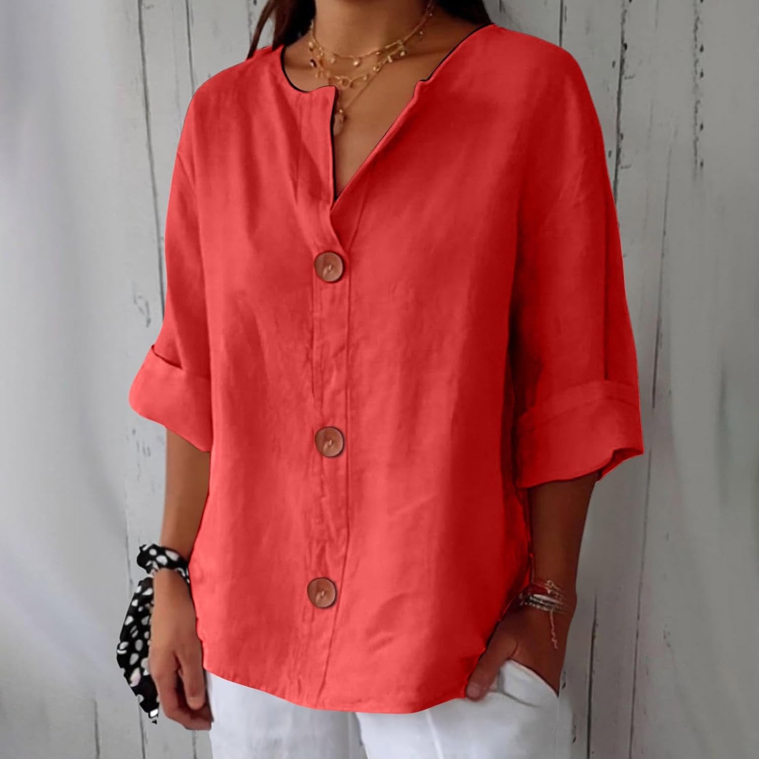 Étoile de Paris™ | Blouse en lin décontractée pour une élégance intemporelle