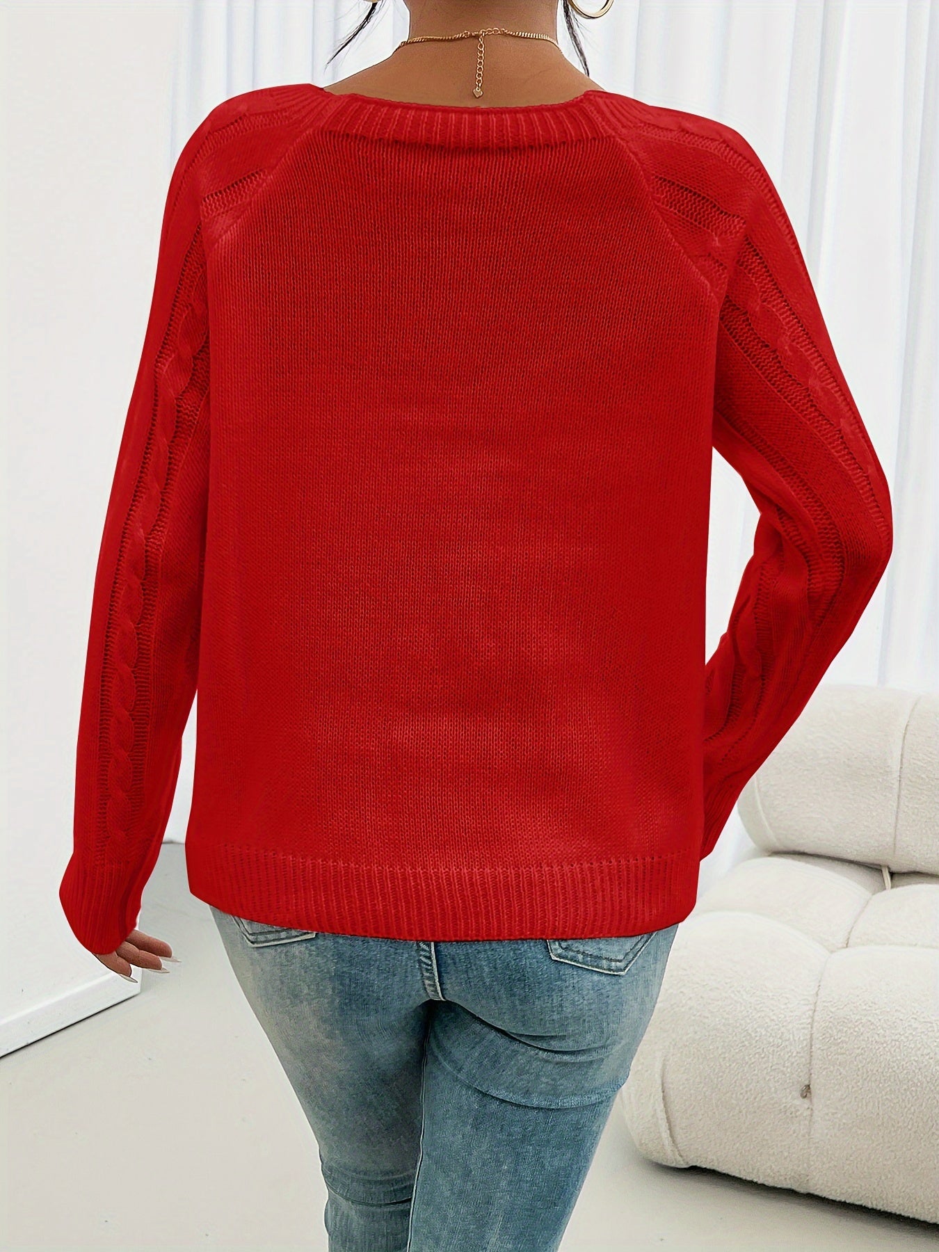 Étoile de paris | Pull décontracté à col carré et boutons sur le devant pour femme
