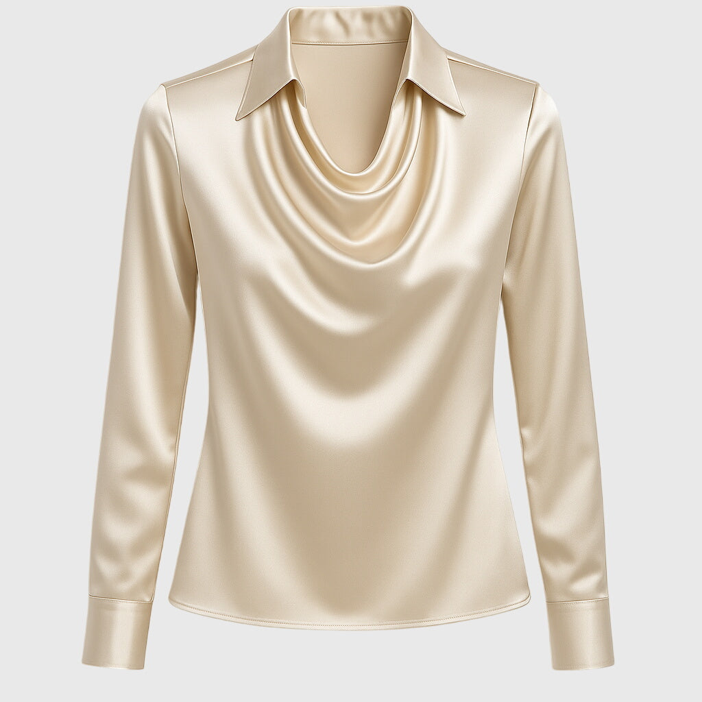 Étoile de paris™ | Blouse avec un éclat luxueux et un col plissé