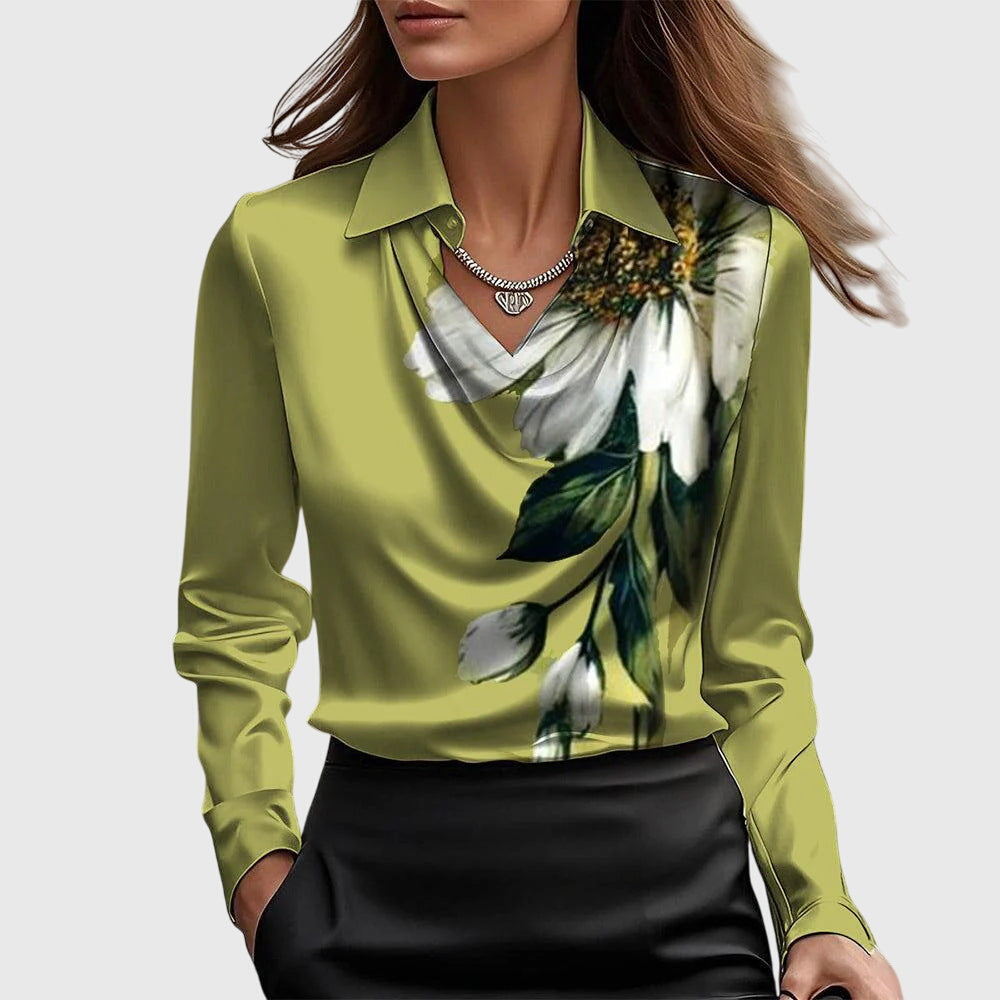 Étoile de paris™ | Blouse avec un éclat luxueux et un col plissé