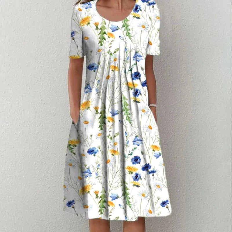 Étoile de Paris™ | Robe à fleurs élégante et décontractée avec poches