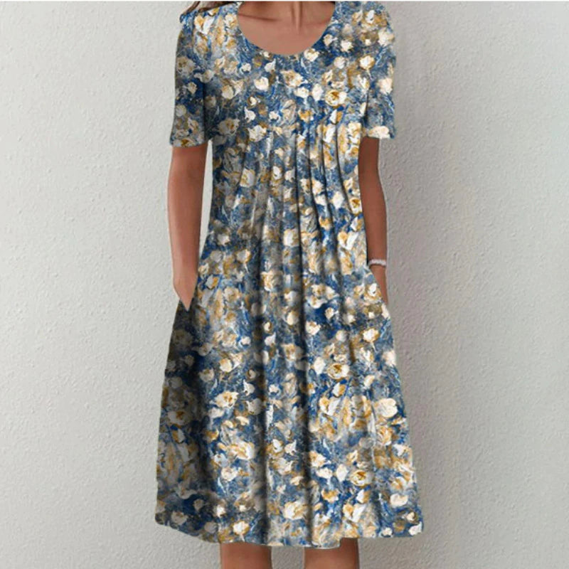 Étoile de Paris™ | Robe à fleurs élégante et décontractée avec poches