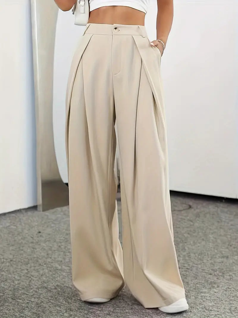 Étoile de paris™ | Pantalon plissé élégant taille haute pour femme