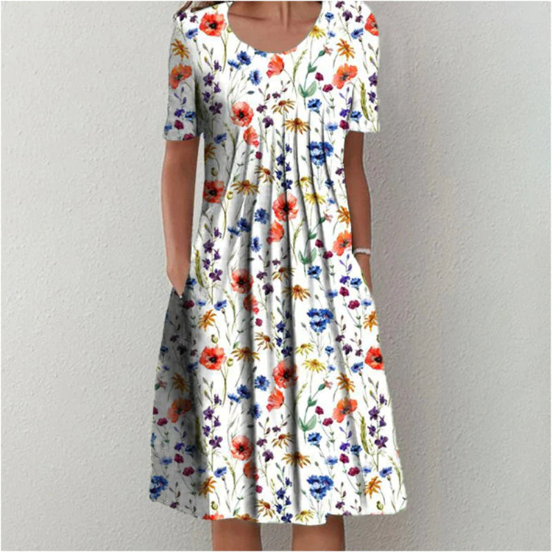 Étoile de Paris™ | Robe à fleurs élégante et décontractée avec poches