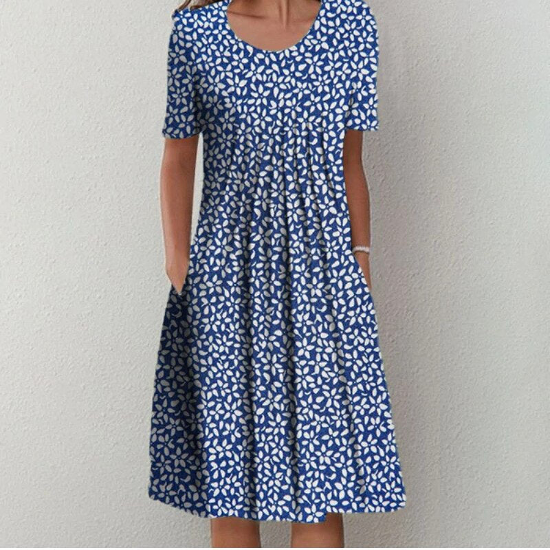 Étoile de Paris™ | Robe à fleurs élégante et décontractée avec poches