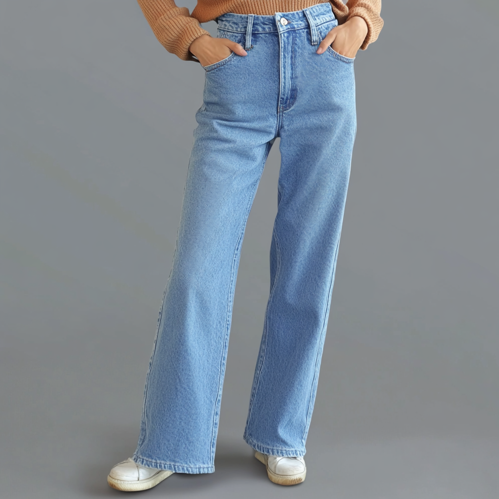 Étoile de paris™ | Pantalon Droit Bleu pour Femmes