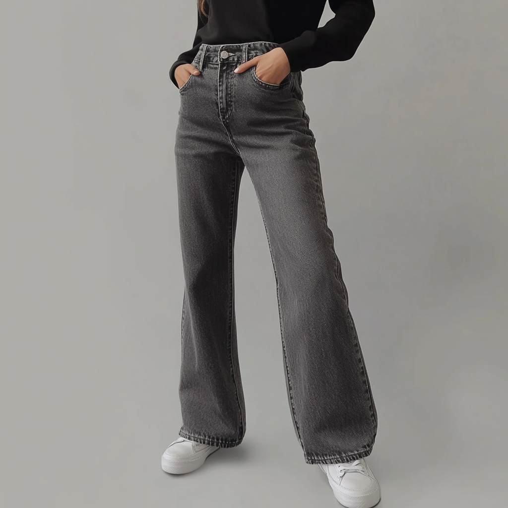 Étoile de Paris™ | Pantalon Large Grise pour Femmes