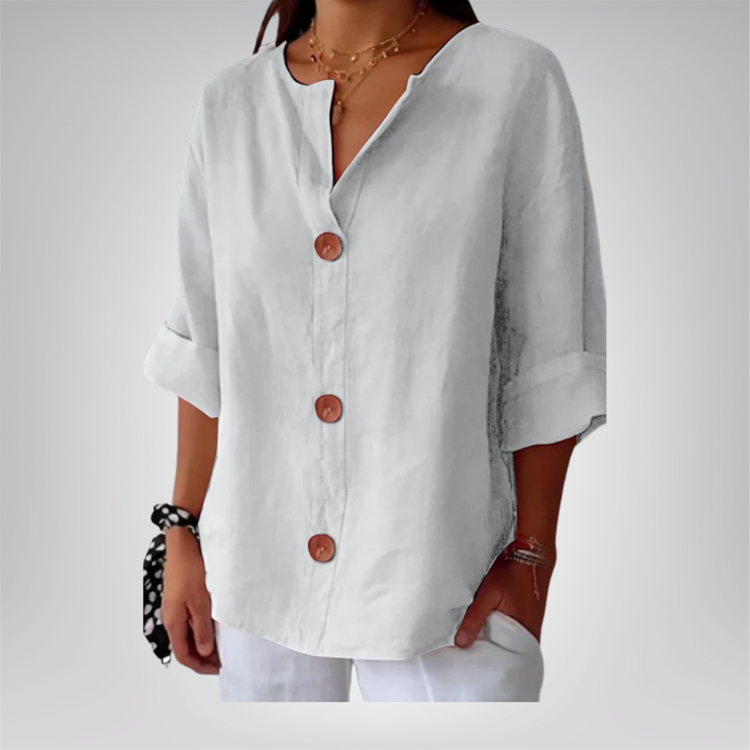 Étoile de Paris™ | Blouse en lin décontractée pour une élégance intemporelle